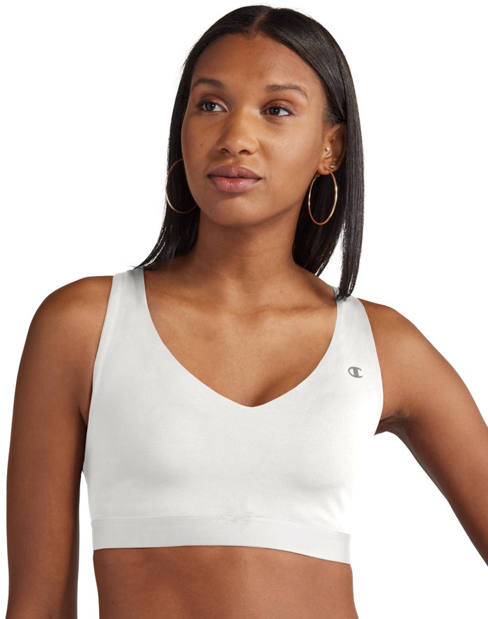 Champion The Absolute Shape V-Neck Kadın Sporcu Sütyeni Beyaz ( WRTXZK623 )